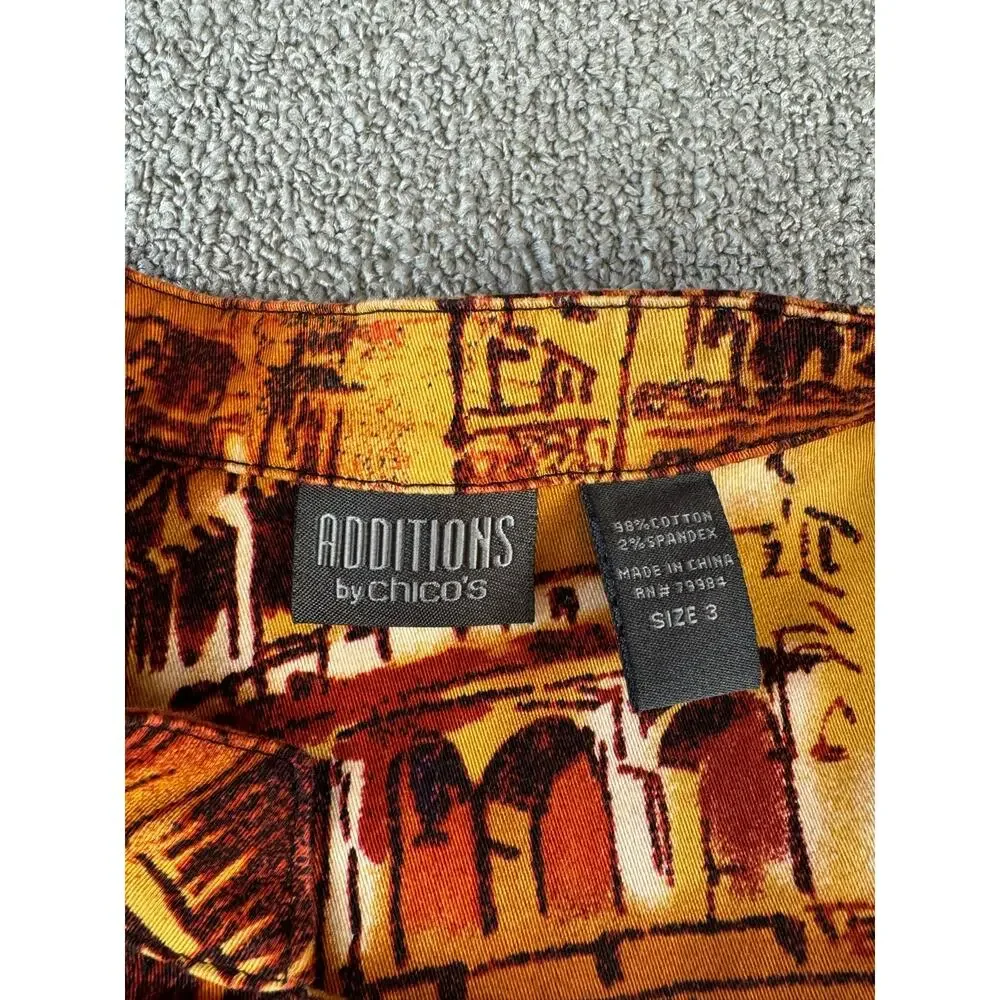 Additions by Chicos Jacket Architectural Print Rustic Art‎ Deco Size XL